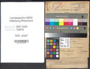Entnazifizierung Josef Kolf , geb. 23.08.1897 (Lehrer)