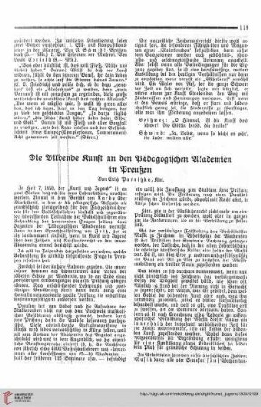N.F. 10.1930: Die Bildende Kunst an den Pädagogischen Akademien in Preußen