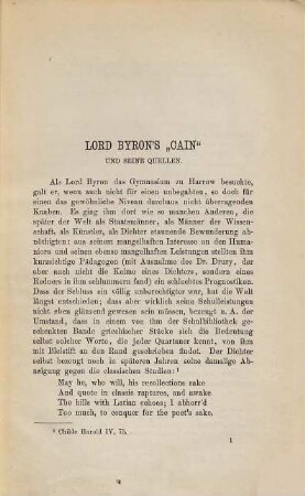 Lord Byron's Cain und seine Quellen