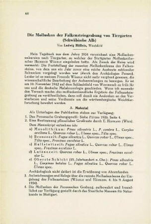 Die Mollusken der Falkensteingrabung von Tiergarten (Schwäbischen Alb)