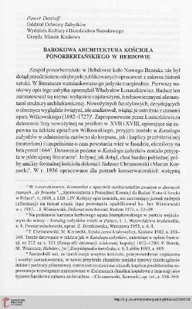 Barokowa architektura kościoła ponorbertańskiego w Hebdowie