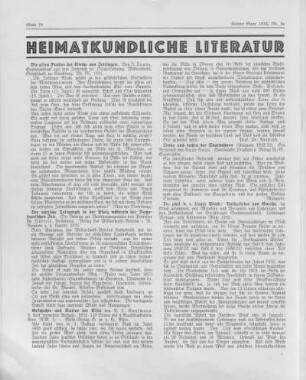 Heimatkundliche Literatur.