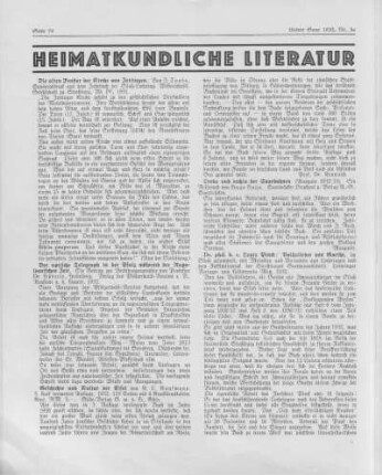 Heimatkundliche Literatur.