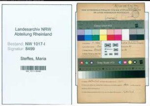 Entnazifizierung Maria Steffes , geb. 07.03.1920 (Packerin)