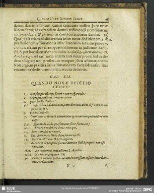 Cap. XII. Quando Noxae Deditio Cesset?