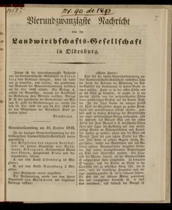 Generalversammlung am 10. October 1842
