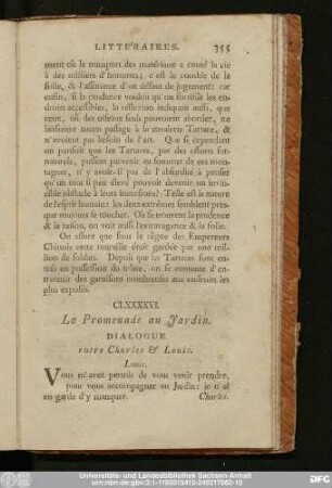 CLXXXXVI. La romenade au Jardin. Dialogue entre Charles & Louis.