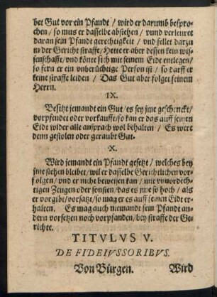 Titulus V. De Fideiussoribus.