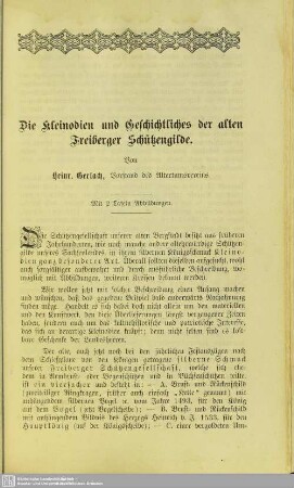 Die Kleinodien und Geschichtliches der alten Freiberger Schützengilde