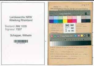 Entnazifizierung Wilhelm Schappei , geb. 29.05.1903 (Kaufmann)