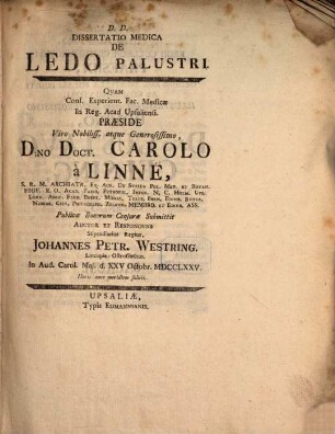 Diss. ... med. de ledo palustri