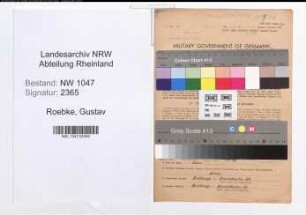 Entnazifizierung Gustav Roebke , geb. 28.04.1897 (Postbeamter)