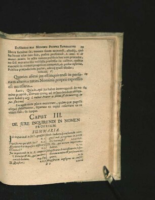 Caput III. De Iure Inquirendi in Nomen Proprium.