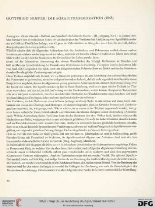 Gottfried Semper: Die Sgraffitodekoration (1868)