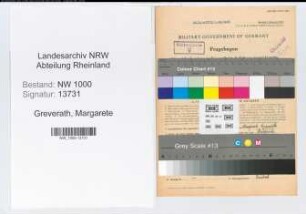 Entnazifizierung Margarete Greverath, geb. 31.01.1902 (Postsekretaerin)