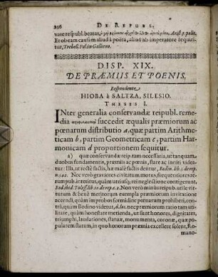 Disp. XIX. De Præmiis Et Poenis.