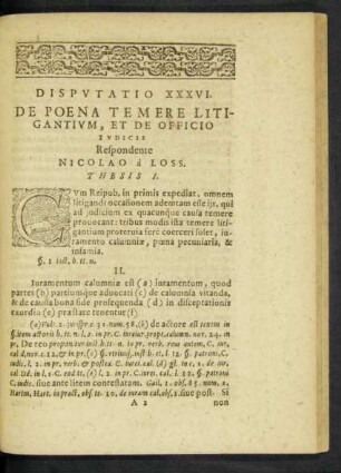 Disputatio XXXVI. De Poena Temere Litigantium, Et De Officio Iudicis ...