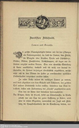 Zwölfter Abschnitt. Samen und Gemüse