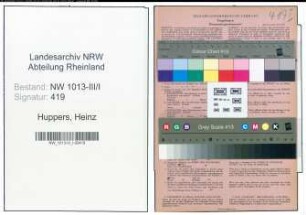 Entnazifizierung Heinz Huppers , geb. 09.11.1897 (Industriekaufmann)