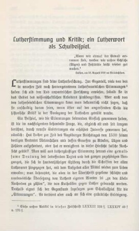 286-300 Lutherstimmung und Kritik : ein Lutherwort als Schulbeispiel