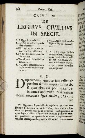Caput XII. De Legibus Civilibus In Specie.