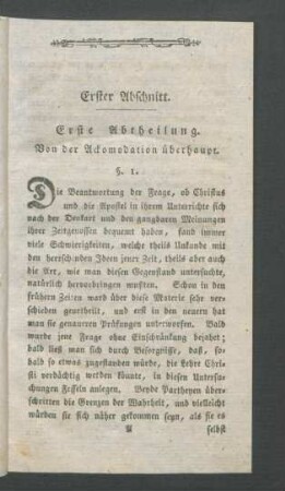 Erste Abtheilung. Von der Ackomodation überhaupt.