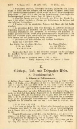 X. Eisenbahn-, Post- und Telegraphen-Wesen
