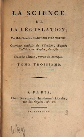 La Science De La Législation, 3