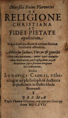 De religione christiana et fidei pietate opusculum