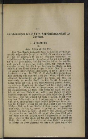 XII. Entscheidungen des K. Ober-Appellationsgerichts zu Dresden