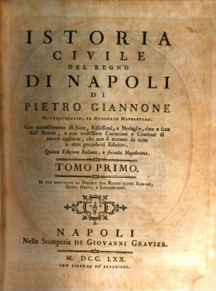 Raccolta Di tutti i più rinomati Scrittori Dell'Istoria Generale Del Regno Di Napoli : Principiando dal tempo che queste Provincie hanno preso forma di Regno, 11