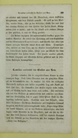 Camillus vertreibt die Gallier aus Rom