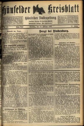 Erste Ausgabe vom Samstag, den 18. Februar 1928.