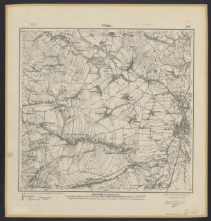 Messtischblatt [5565] = 3244 : Glatz, heute Kłodzko, Polen, 1916 : Messtischblatt [5565] = 3244 : Glatz. - Aufn. 1882, hrsg. 1884, Auflagedruck 1916. - [Berlin] : Reichsamt für Landesaufnahme, 1916. - 1 Kt. : einfarbig. - Ohne Gitternetz. - Ohne Planzeiger. - Ohne Zeichenerklärung.