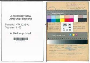 Entnazifizierung Josef Achterkamp , geb. 10.10.1884 (Postbetriebswart)