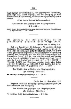 Zahlung von Kriegsbezügen an im Heeresdienst stehende Studienassessoren : [C. Allgemeine Angelegenheiten der Unterrichtsanstalten]