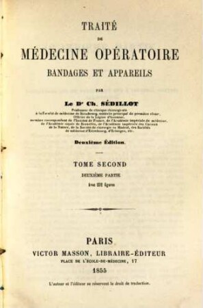 Traité de médicine opératoire : bandages et appareils ; ouvrage accompagné de figures intercalées dans le texte, 2,2