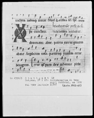 Antiphonarium de Tempore (Zisterzienserhandschrift) — Initiale X(PE), Folio 198verso
