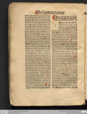 Incipit tractatulus de septe[m] donis sp[irit]uss[an]cti.