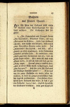 Beispiele aus Plato´s Theages.