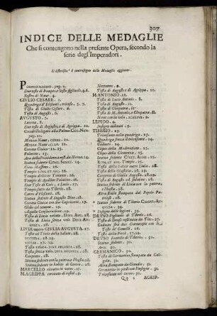 Indice delle Medaglie