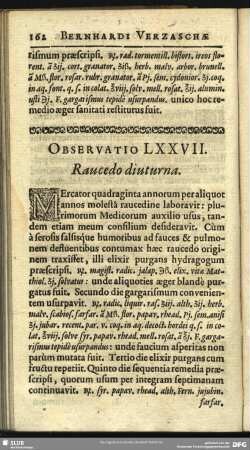 Observatio LXXVII. Raucedo diuturna