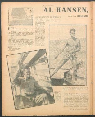 Al Hansen, el "Linyera" del mar : Nota por Benigno Herrero Almada