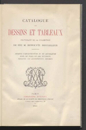 Dessins et tableaux de la collection Hippolyte Destailleur : 19.5.