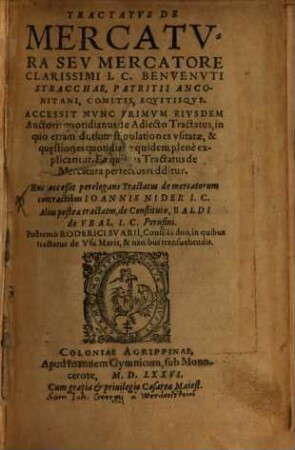 Tractatus de mercatura ...