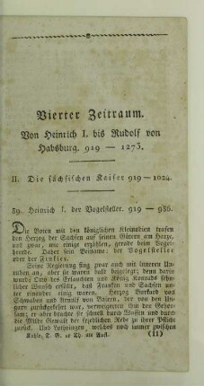 Vierter Zeitraum. Von Heinrich I. bis Rudolf von Habsburg. 919 - 1273