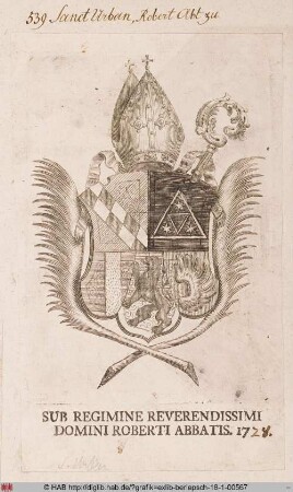Wappen des Abtes Robert von St. Urban
