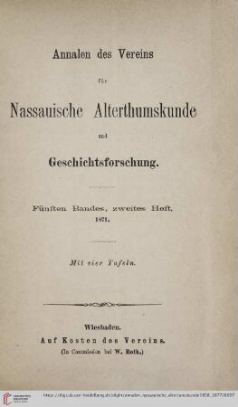 Fünften Bandes zweites Heft