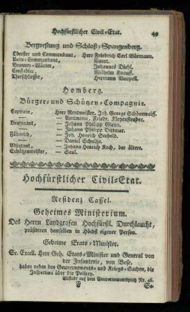 Hochfuerstlicher Civil-Etat