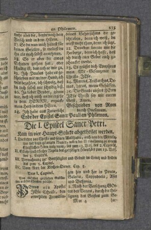 Die I. Epistel Sanct Petri.
